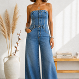 Macacão Azul Sculpt Tomara-que-Caia